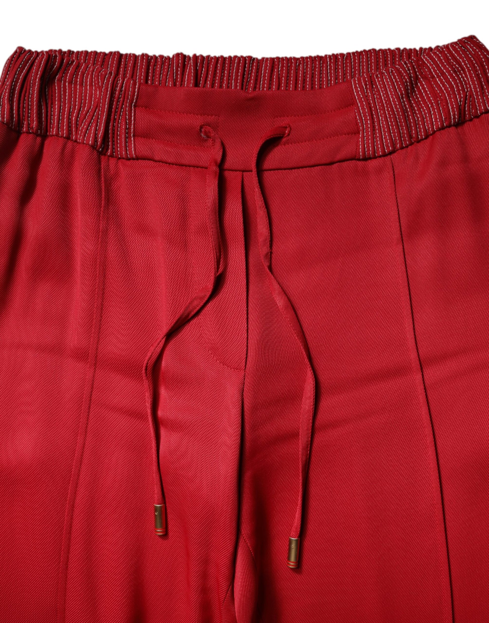 Pantalon droit Dolce & Gabbana rouge en viscose