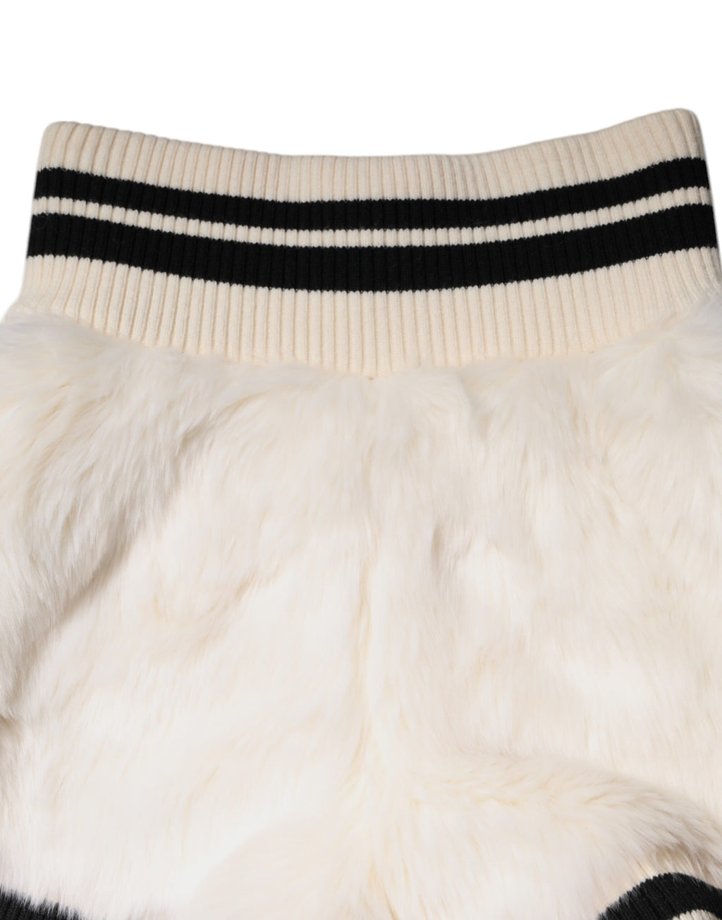 Short taille haute en fausse fourrure blanche Dolce & Gabbana