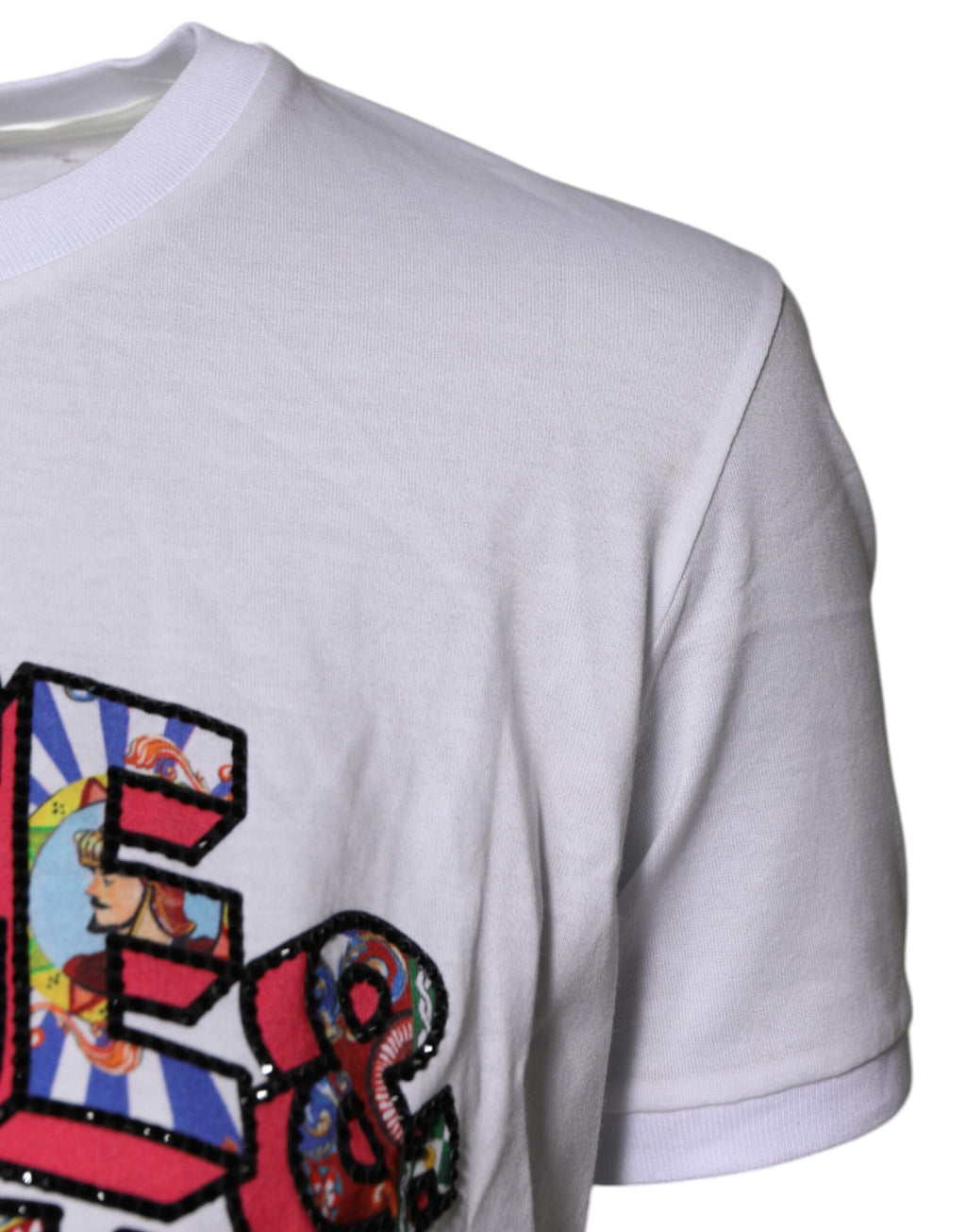 T-shirt Dolce & Gabbana blanc en coton à col rond et logo imprimé