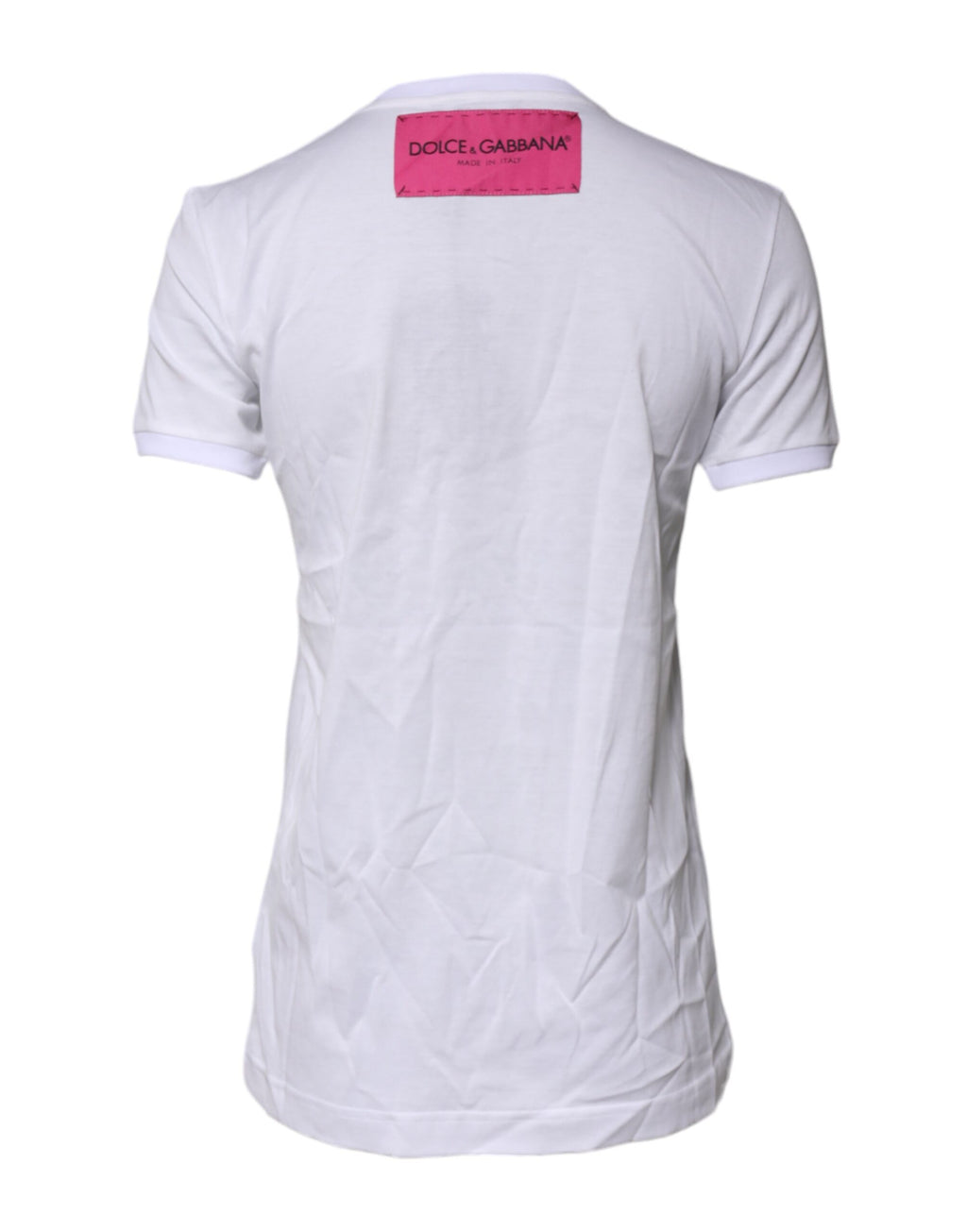T-shirt Dolce & Gabbana blanc en coton à col rond et logo imprimé