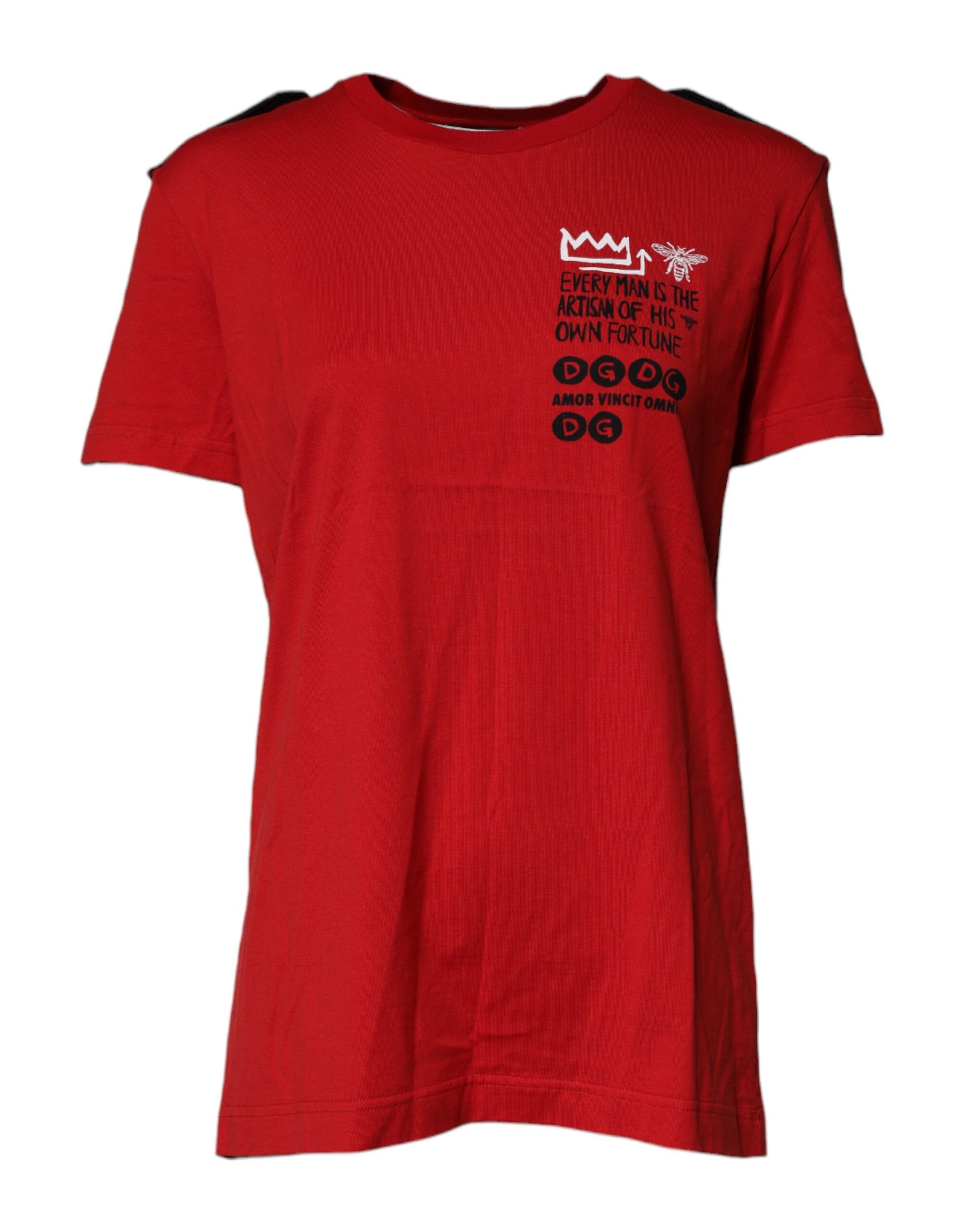 T-shirt ras du cou Dolce & Gabbana en coton rouge à imprimé graphique