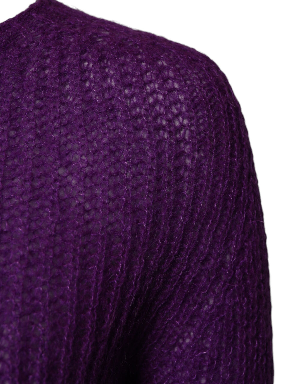 PINK MEMORIES Pull Violet Tricoté Manches Longues Col Rond