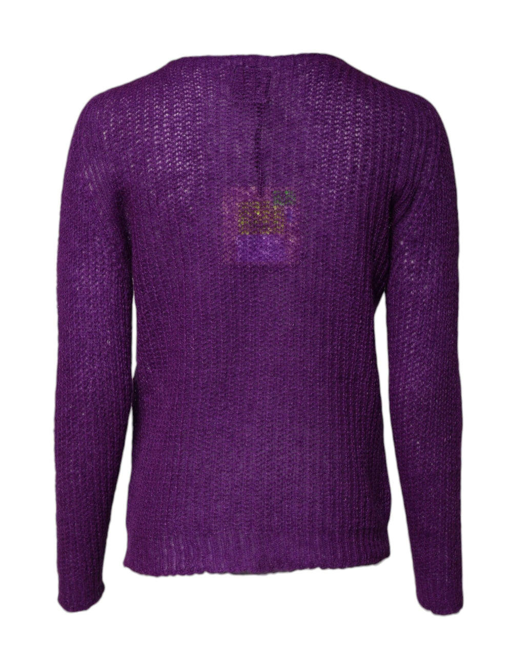 PINK MEMORIES Pull Violet Tricoté Manches Longues Col Rond