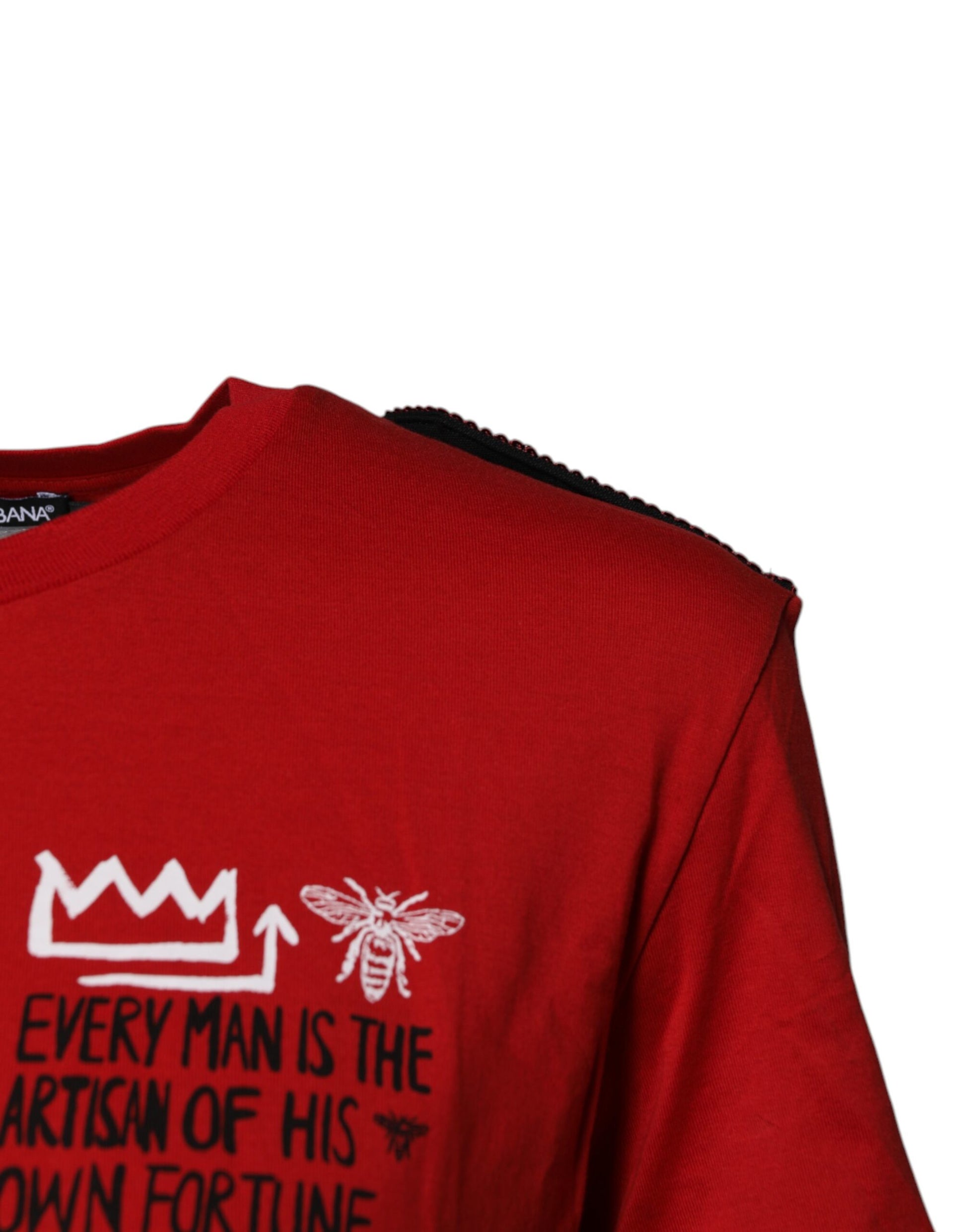 T-shirt Dolce & Gabbana en coton rouge à col rond et manches courtes