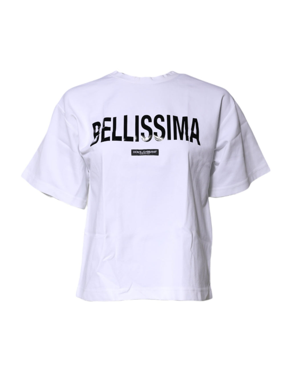 T-shirt Dolce & Gabbana Bellissima en coton blanc à col rond