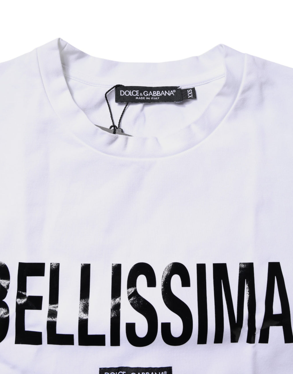 T-shirt Dolce & Gabbana Bellissima en coton blanc à col rond