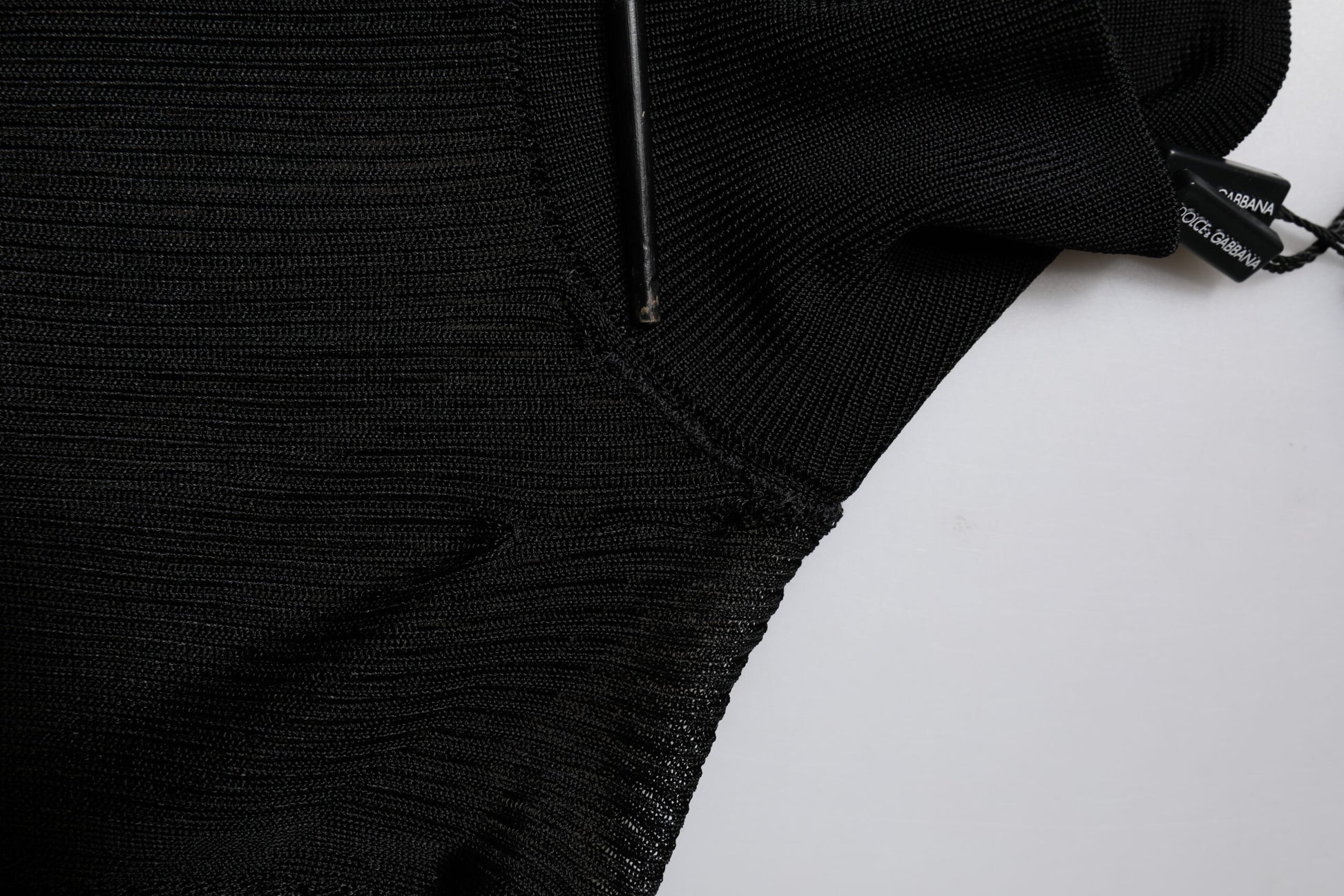 Dolce & Gabbana Black Knit Long Sleeves Turtleneck Slim Top