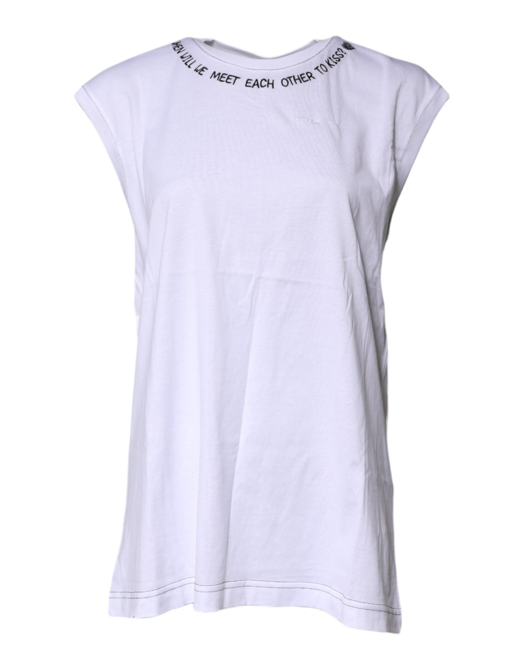 T-shirt débardeur sans manches imprimé en coton blanc Dolce & Gabbana