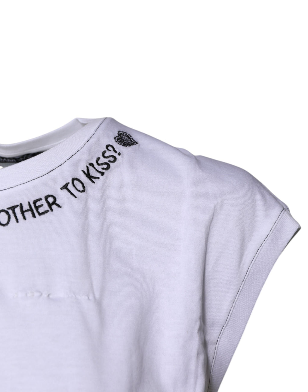 T-shirt débardeur sans manches imprimé en coton blanc Dolce & Gabbana