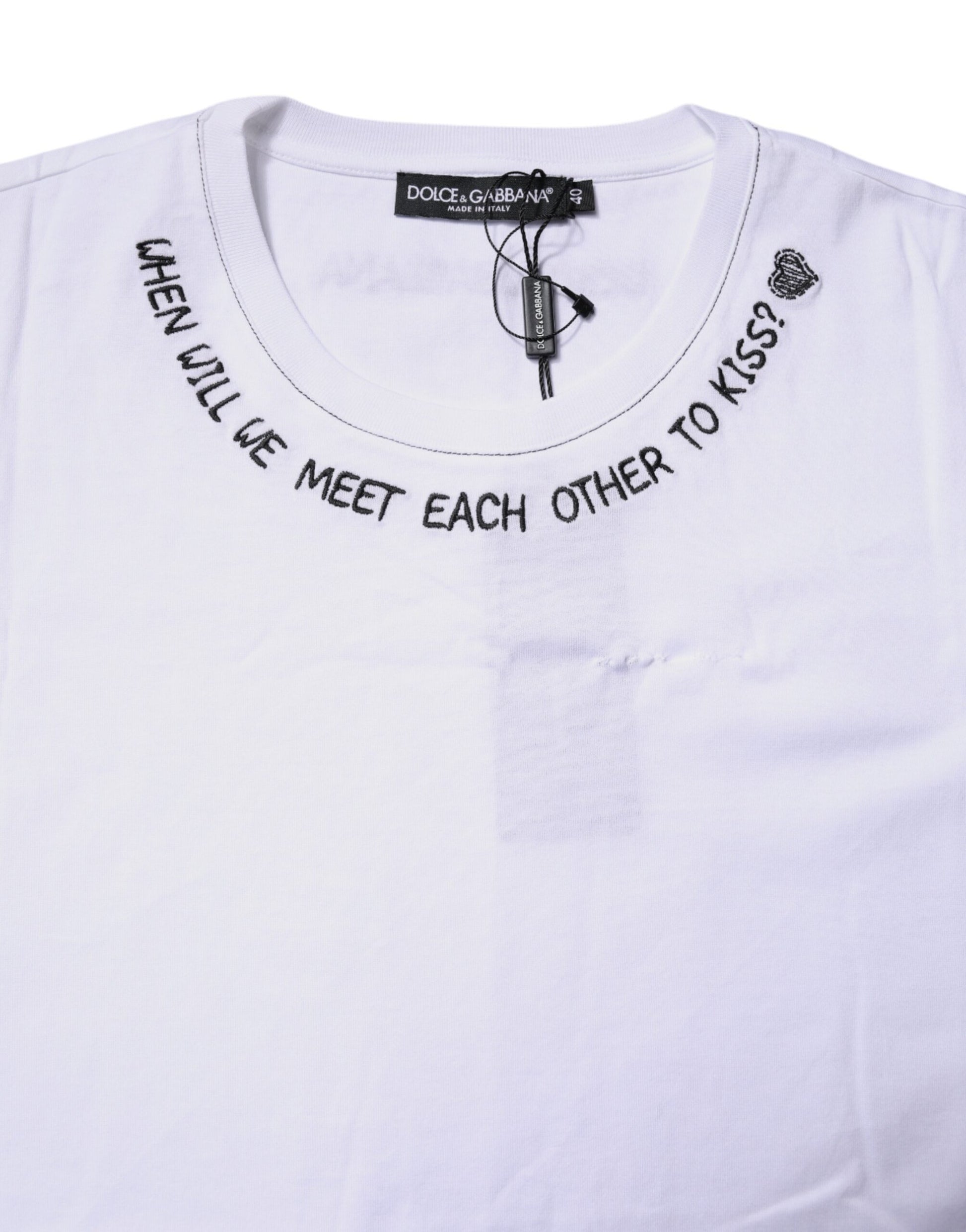 T-shirt débardeur sans manches imprimé en coton blanc Dolce & Gabbana