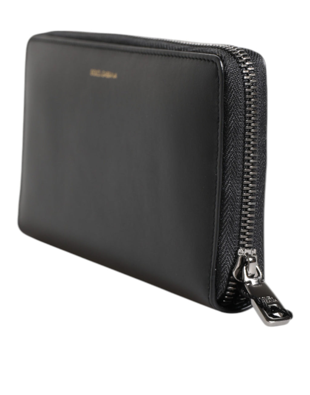 Portefeuille Continental Dolce & Gabbana en Cuir Exotique Gaufré Noir et Bleu