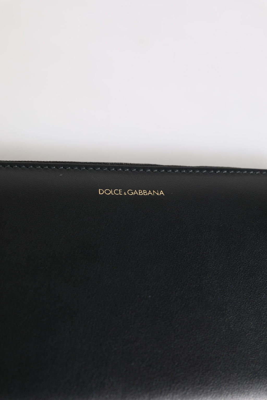 Portefeuille Continental Dolce & Gabbana en Cuir Exotique Gaufré Noir et Bleu