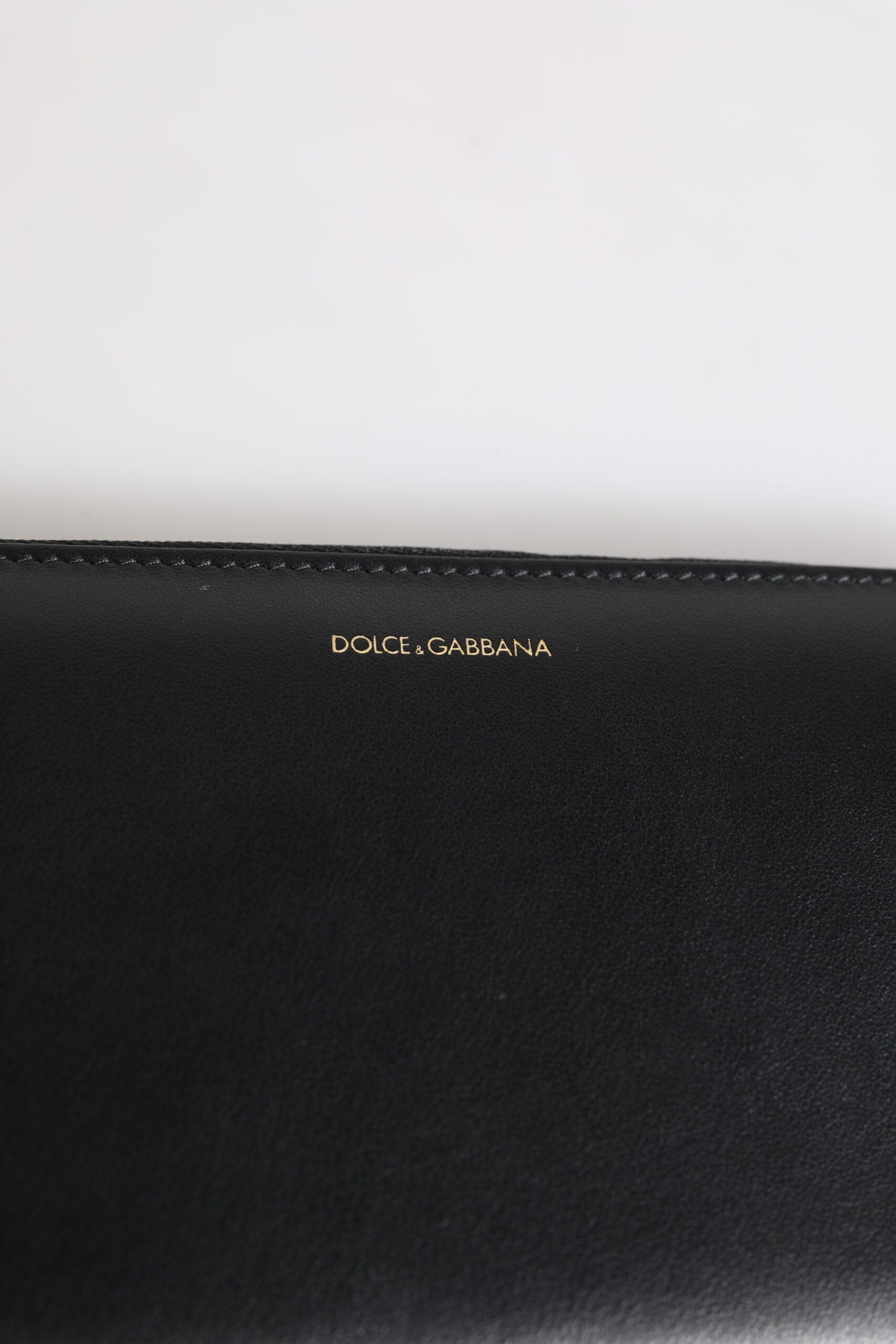 Portefeuille Continental Dolce & Gabbana en Cuir Exotique Gaufré Noir et Bleu