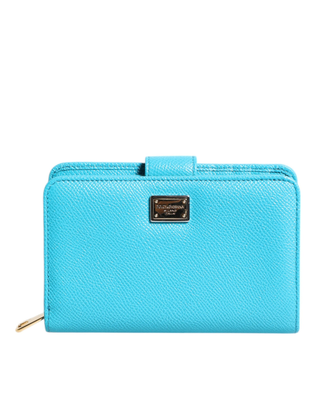 Portefeuille Continental Pliant en Cuir Bleu Clair Dolce & Gabbana