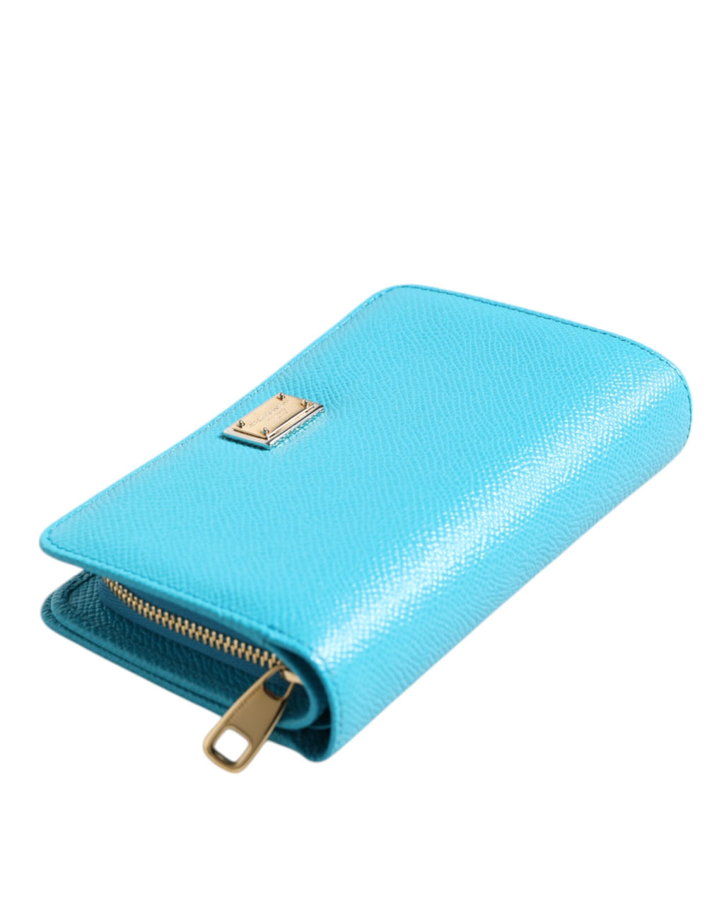 Portefeuille Continental Pliant en Cuir Bleu Clair Dolce & Gabbana