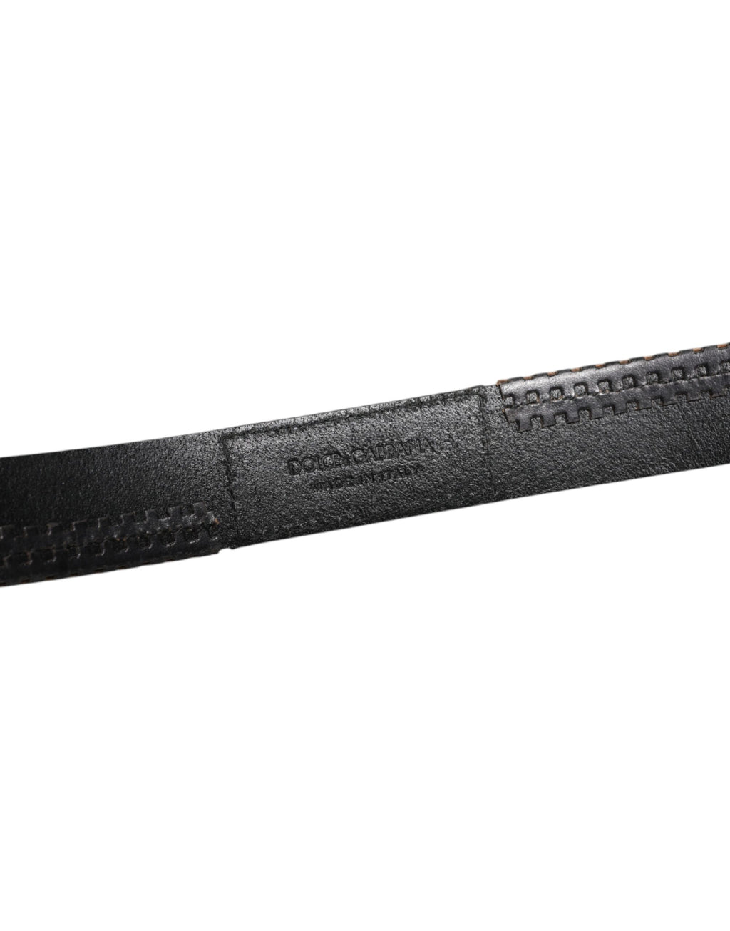 Ceinture Dolce & Gabbana en cuir noir avec boucle en métal argenté