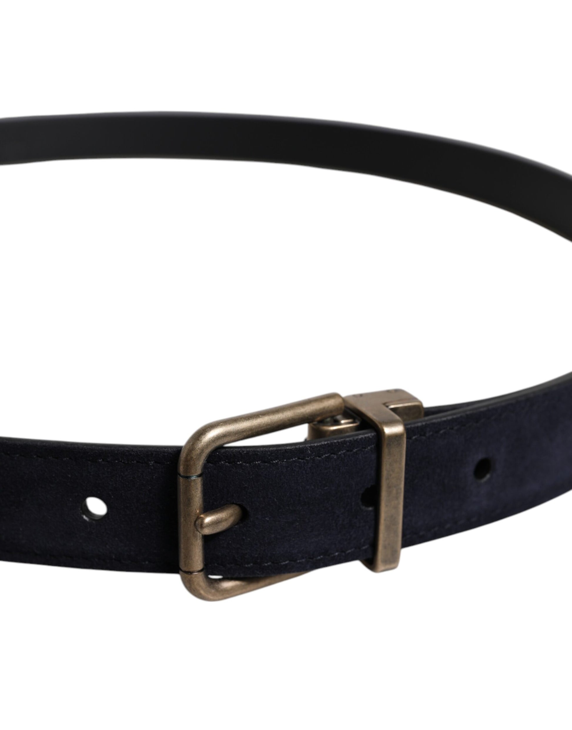 Ceinture classique en cuir de chèvre noir et boucle métallique Dolce & Gabbana