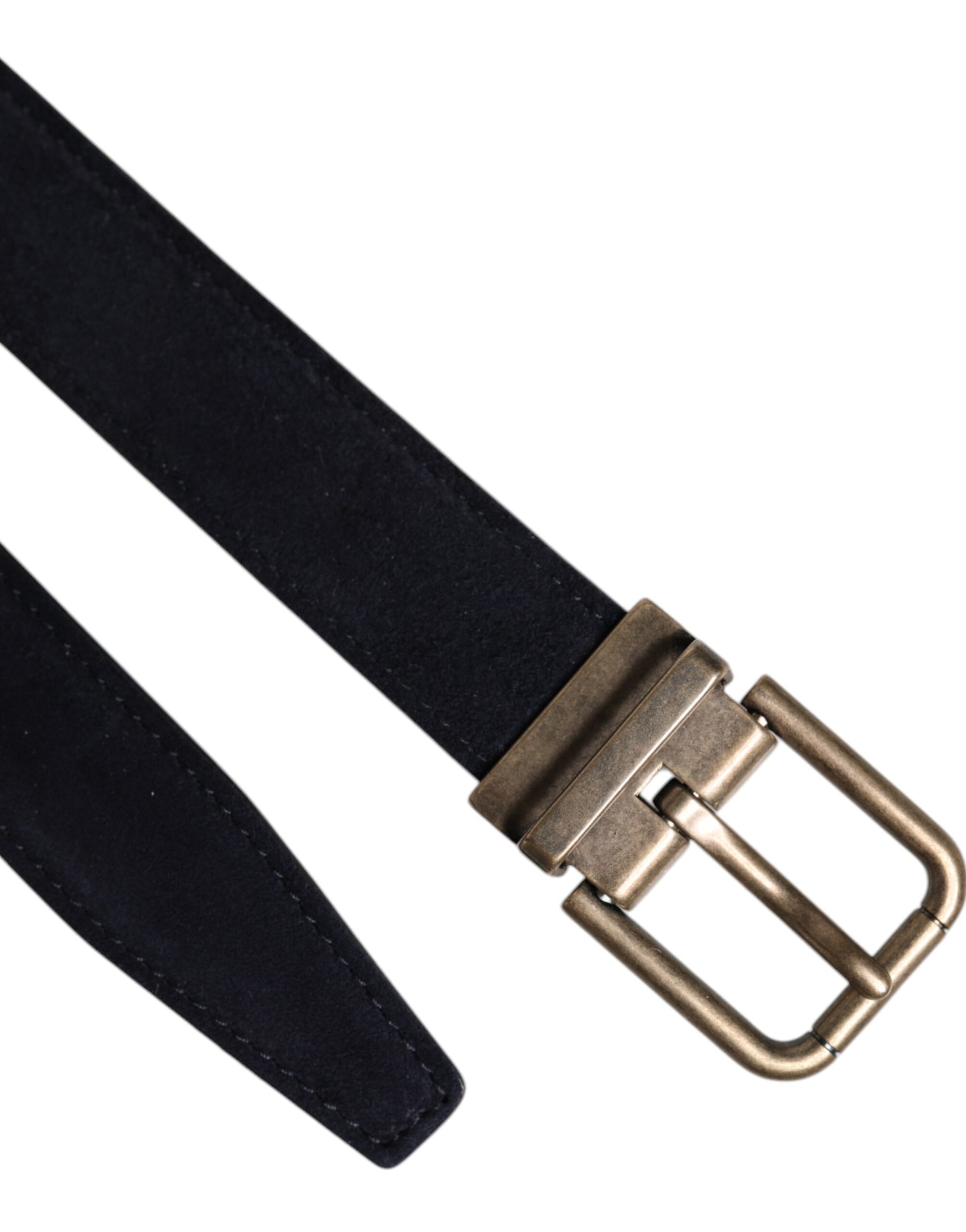 Ceinture classique en cuir de chèvre noir et boucle métallique Dolce & Gabbana