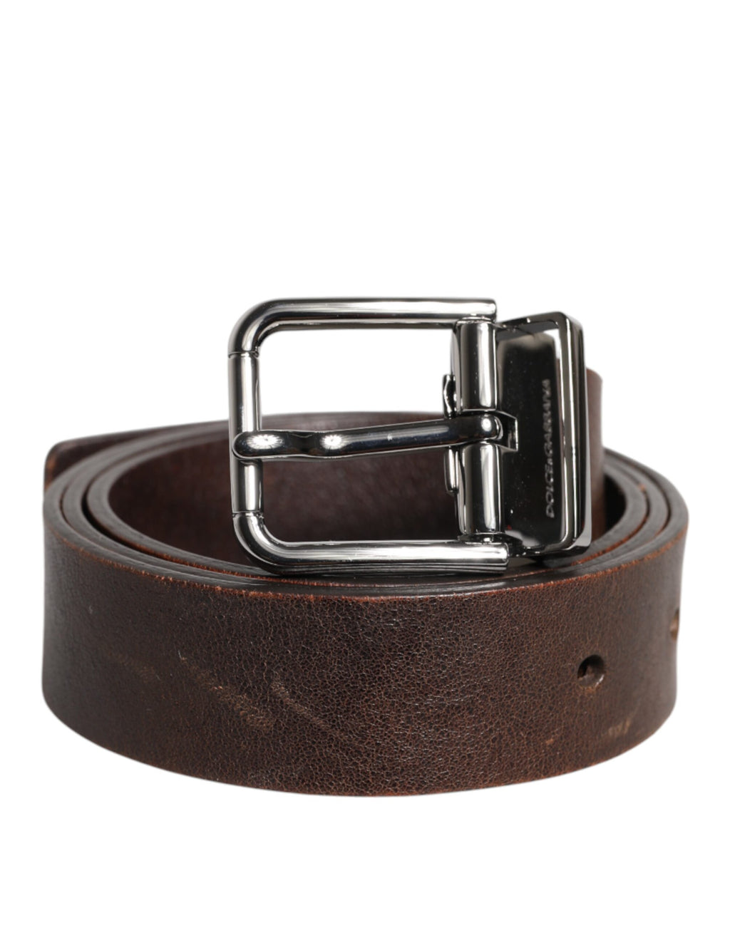 Dolce & Gabbana Brauner Ledergürtel mit klassischer Metallschnalle mit Logo