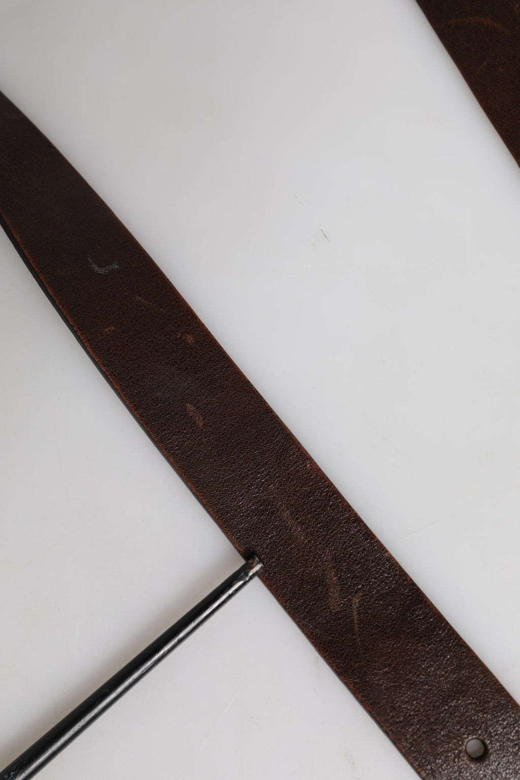Ceinture Dolce & Gabbana en cuir marron avec boucle logo en métal classique