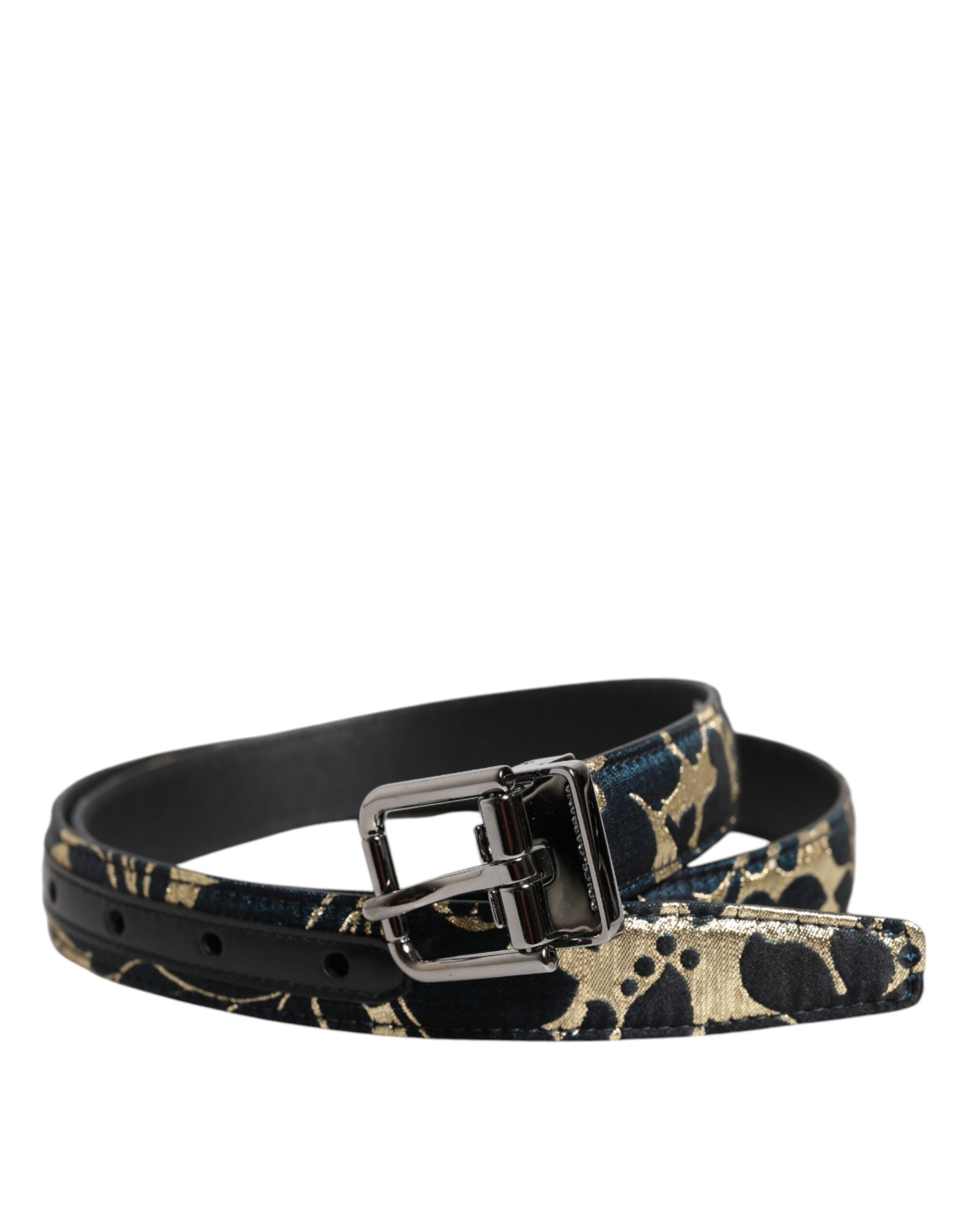 Ceinture Dolce & Gabbana en cuir jacquard multicolore avec boucle logo