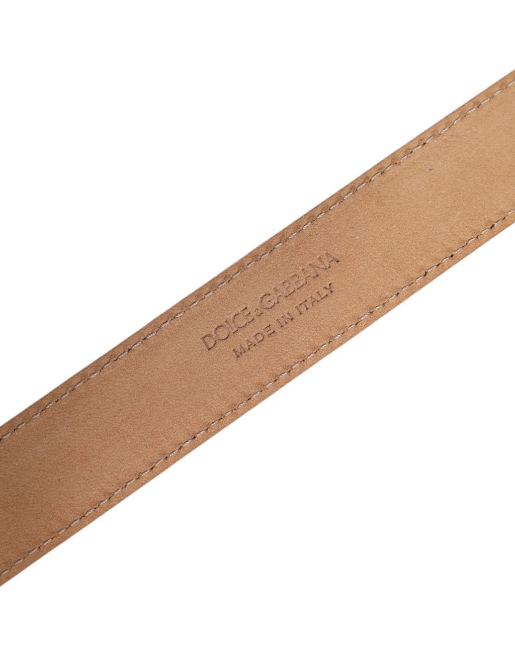 Ceinture Dolce & Gabbana en cuir métallisé jaune avec boucle logo en métal