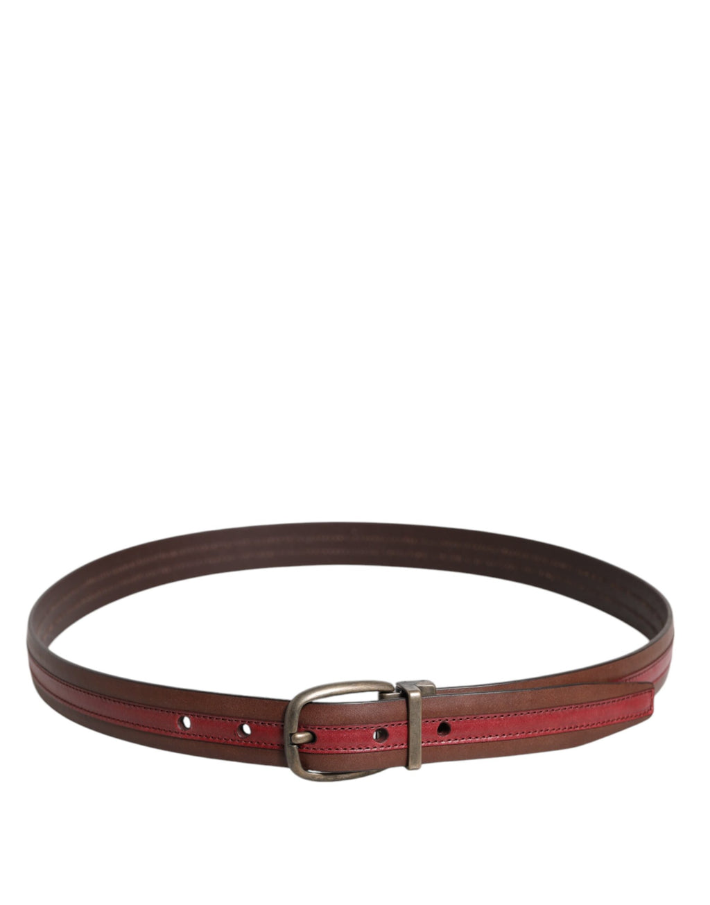 Ceinture Dolce & Gabbana en Cuir Bordeaux avec Boucle Logo Métal
