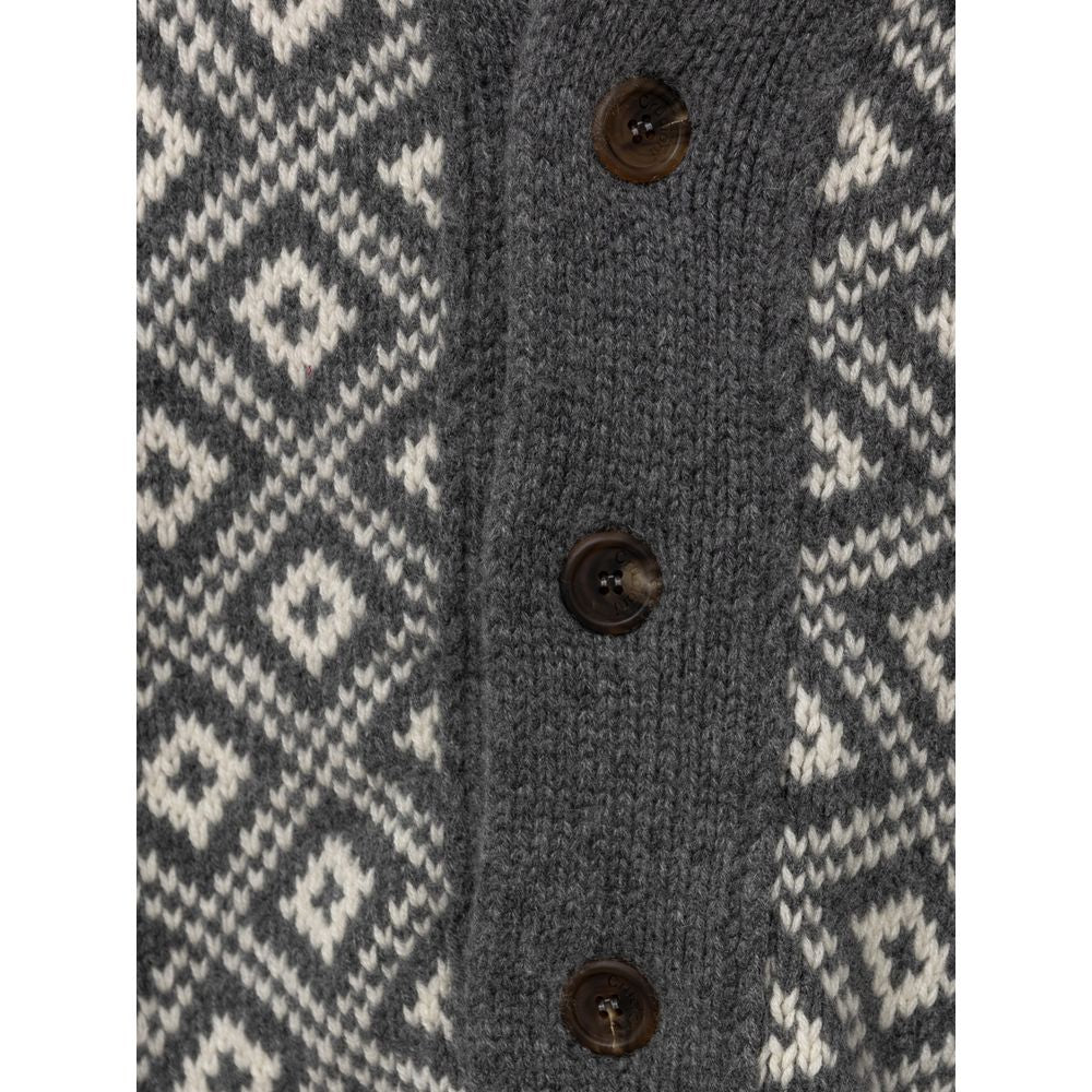 Cruciani Zweifarbige Kaschmir-Strickjacke