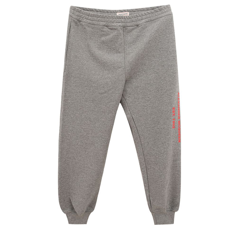 Pantalon de survêtement gris en coton Alexander McQueen
