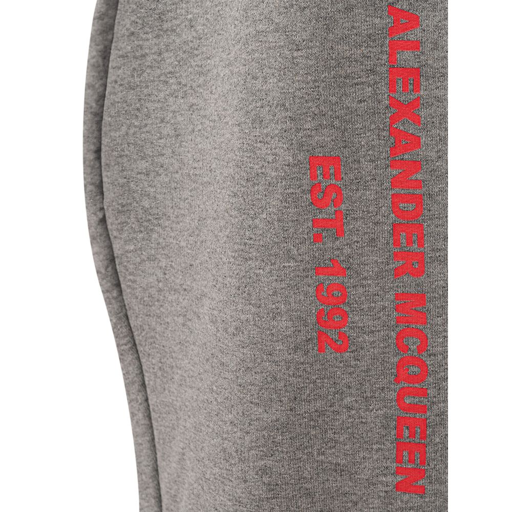 Pantalon de survêtement gris en coton Alexander McQueen