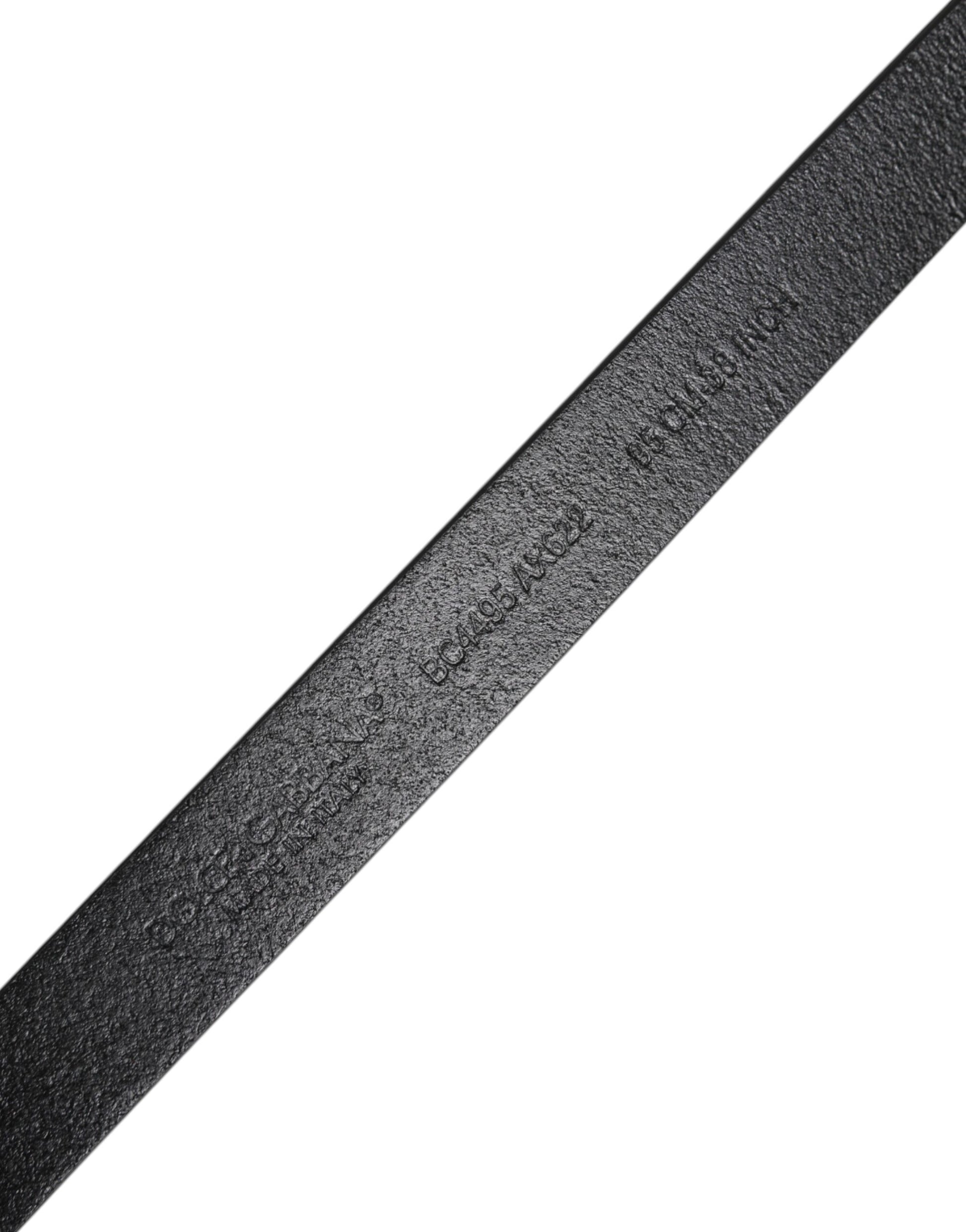 Ceinture Dolce & Gabbana en Cuir de Veau Noir avec Boucle Logo Métal Classique