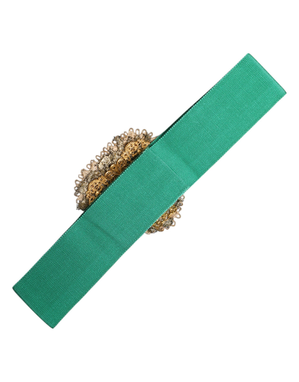 Ceinture Dolce & Gabbana verte extensible, taille large avec cœur orné