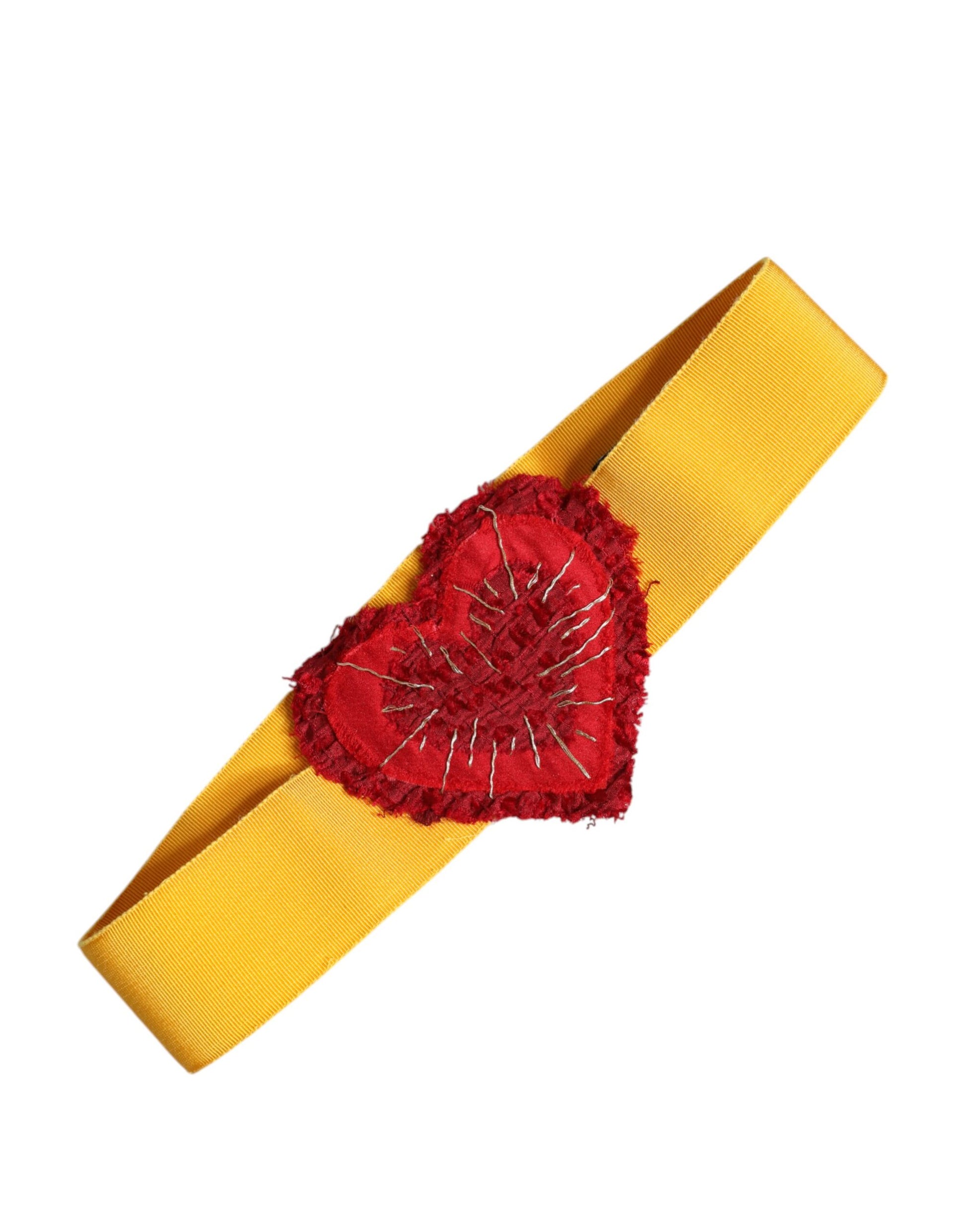 Ceinture Dolce & Gabbana jaune extensible large avec cœur orné