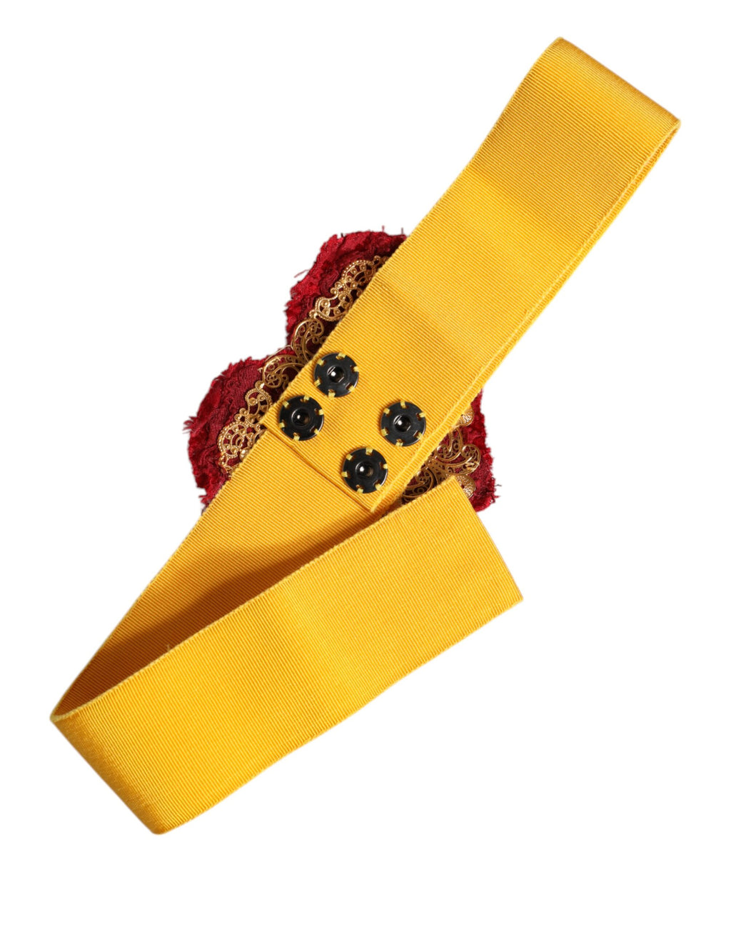 Ceinture Dolce & Gabbana jaune extensible large avec cœur orné