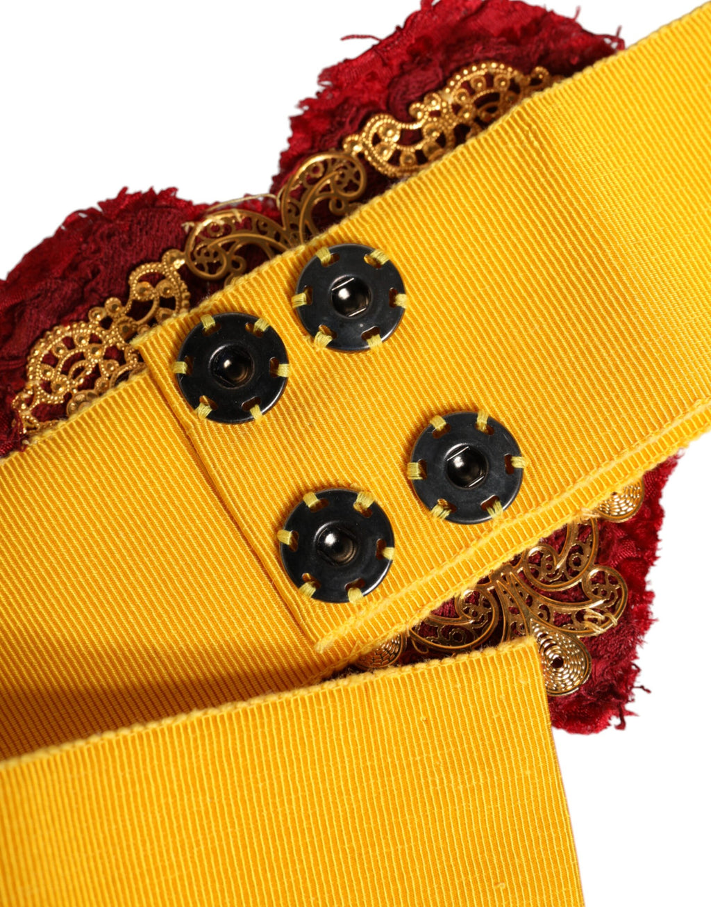 Ceinture Dolce & Gabbana jaune extensible large avec cœur orné
