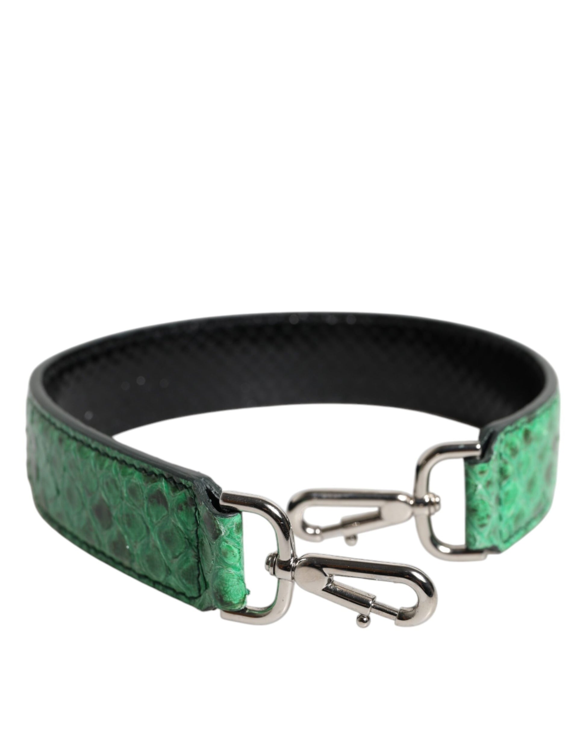 Bandoulière de sac Dolce & Gabbana en cuir exotique noir et vert