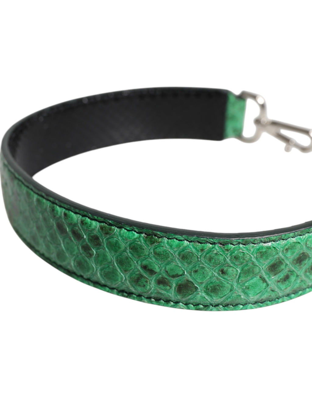 Bandoulière de sac Dolce & Gabbana en cuir exotique noir et vert