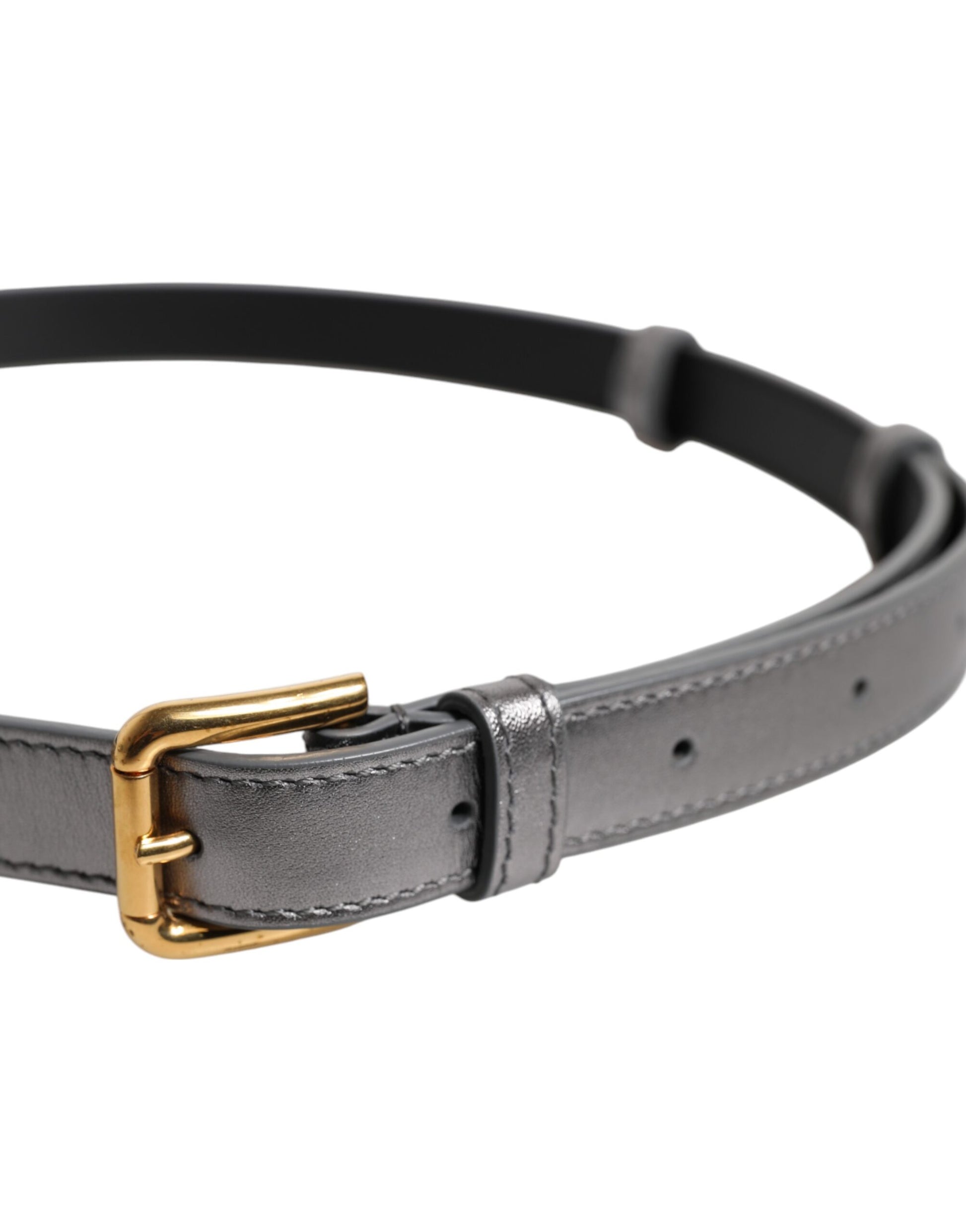 Ceinture Dolce & Gabbana en métal argenté avec boucle gravée du logo