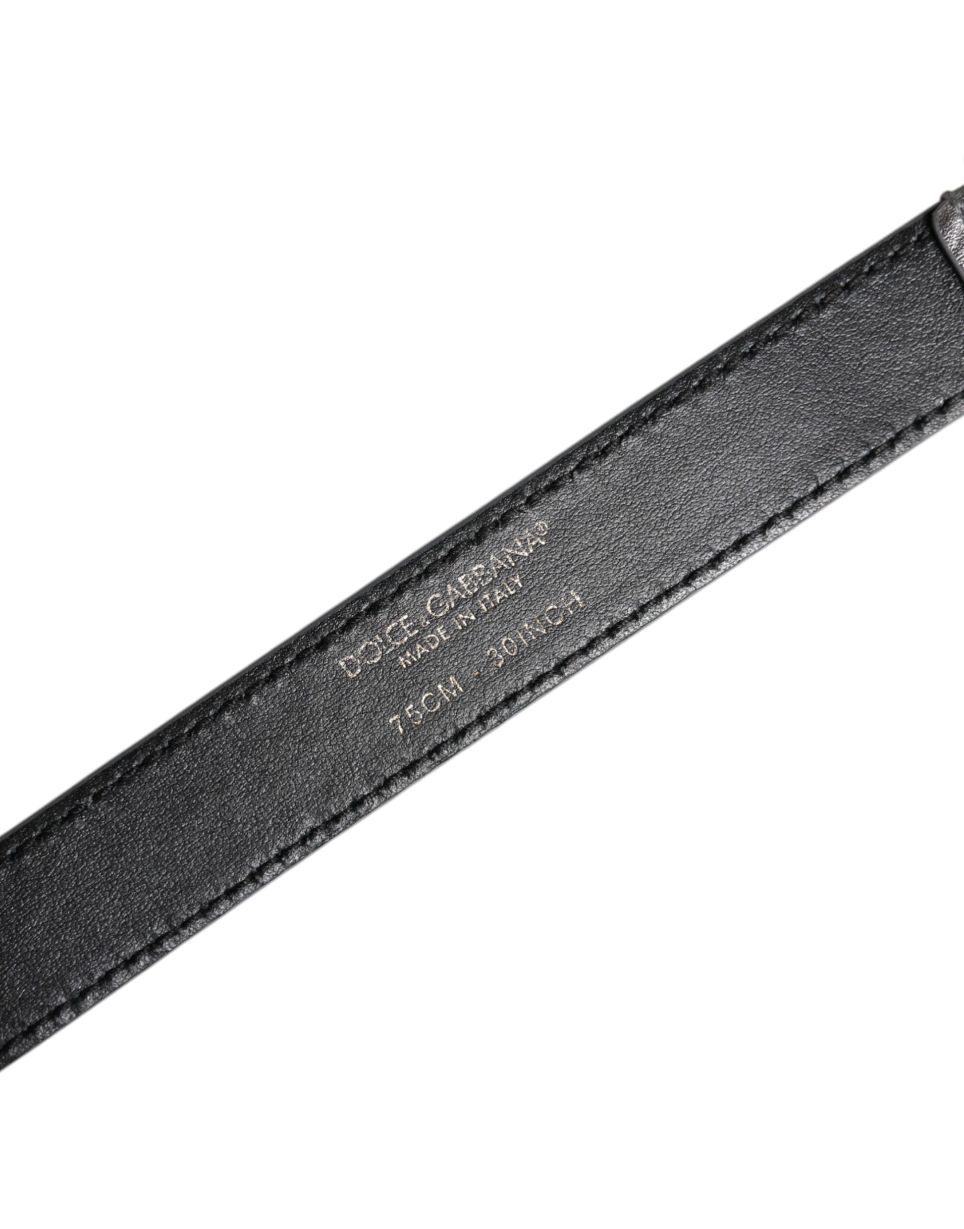 Ceinture Dolce & Gabbana en métal argenté avec boucle gravée du logo
