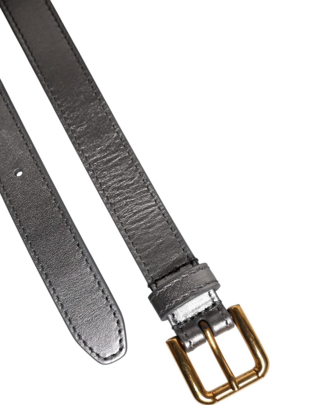 Ceinture Dolce & Gabbana en métal argenté avec boucle gravée du logo