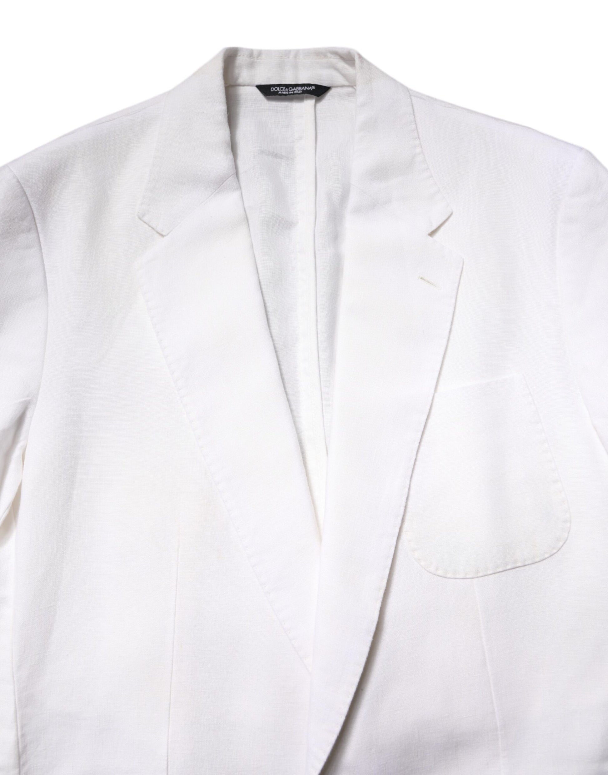 Dolce & Gabbana Blazer de costume simple boutonnage blanc pour homme