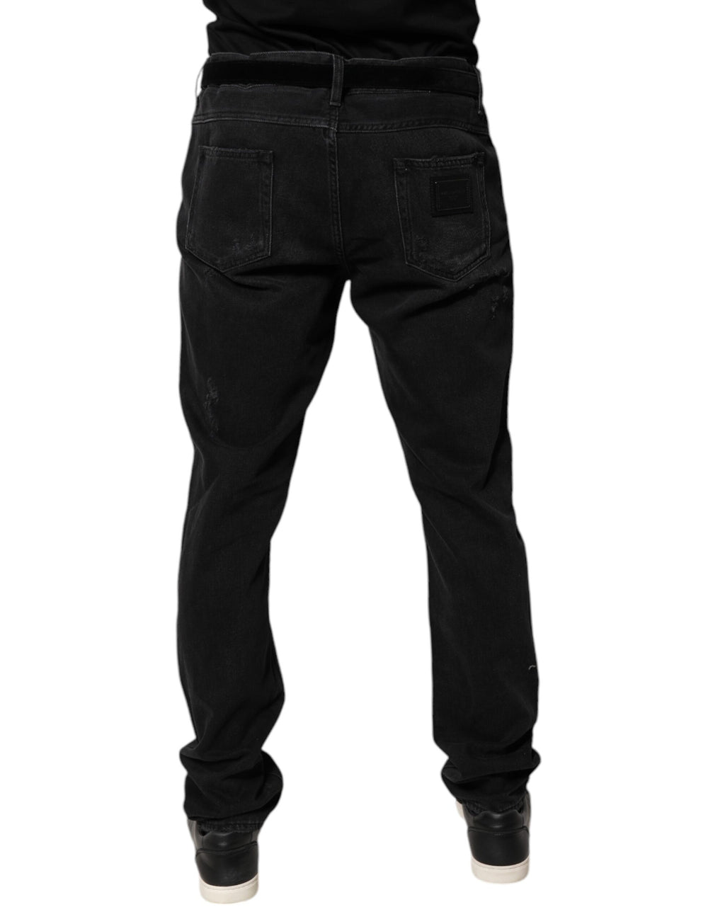 Jeans skinny en denim de coton noir Dolce & Gabbana pour homme