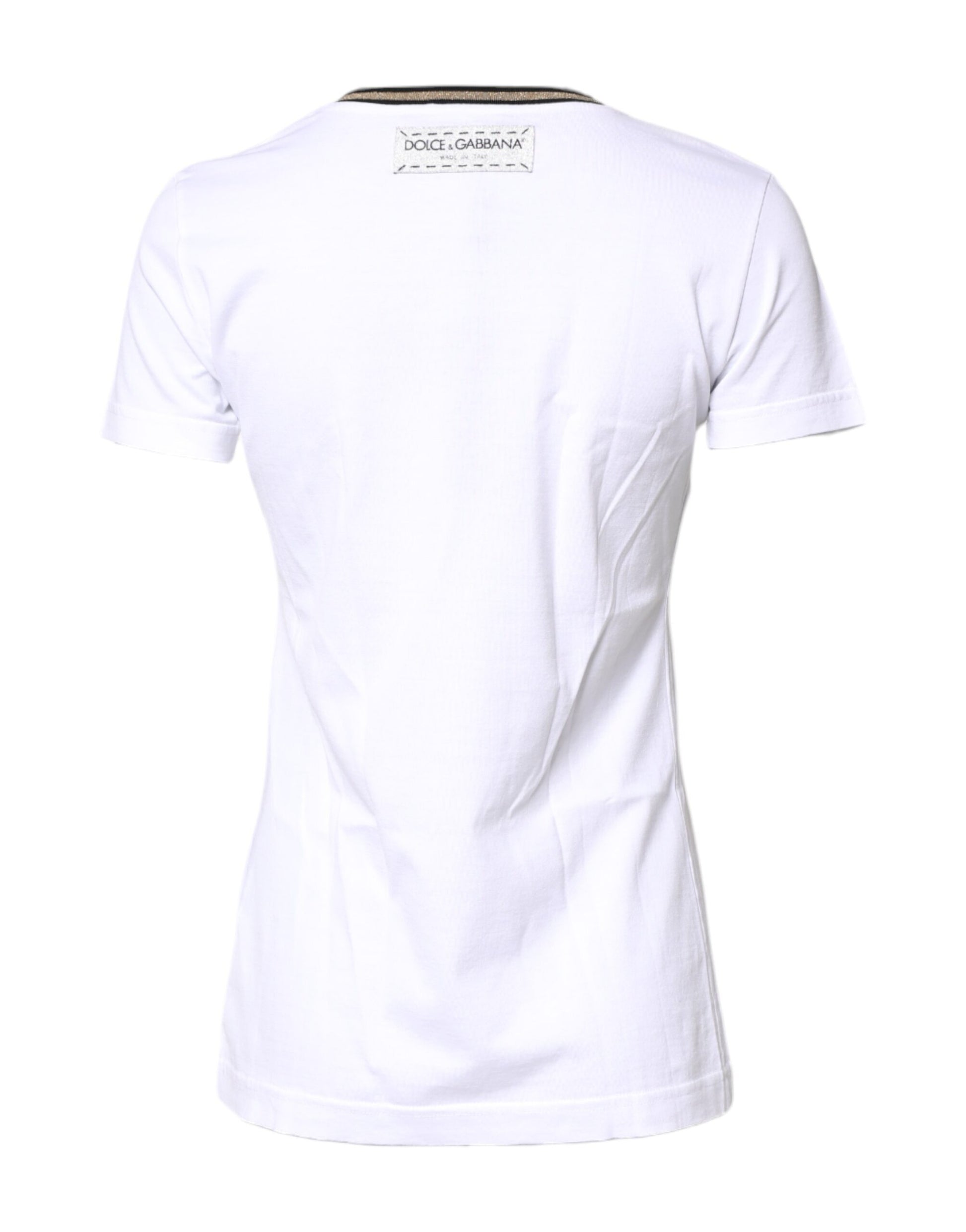T-shirt Dolce & Gabbana en coton blanc à col rond et imprimé graphique