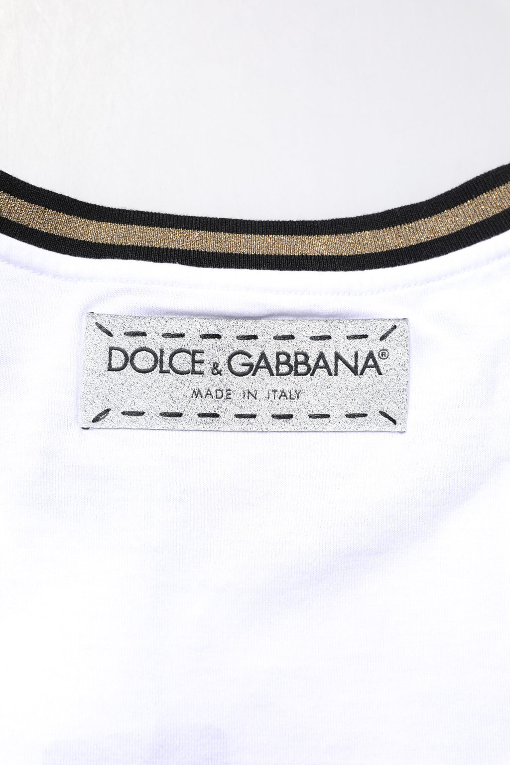 T-shirt Dolce & Gabbana en coton blanc à col rond et imprimé graphique