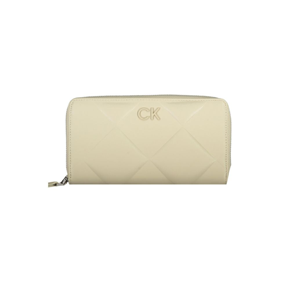 Portefeuille Calvin Klein beige en polyester pour femme