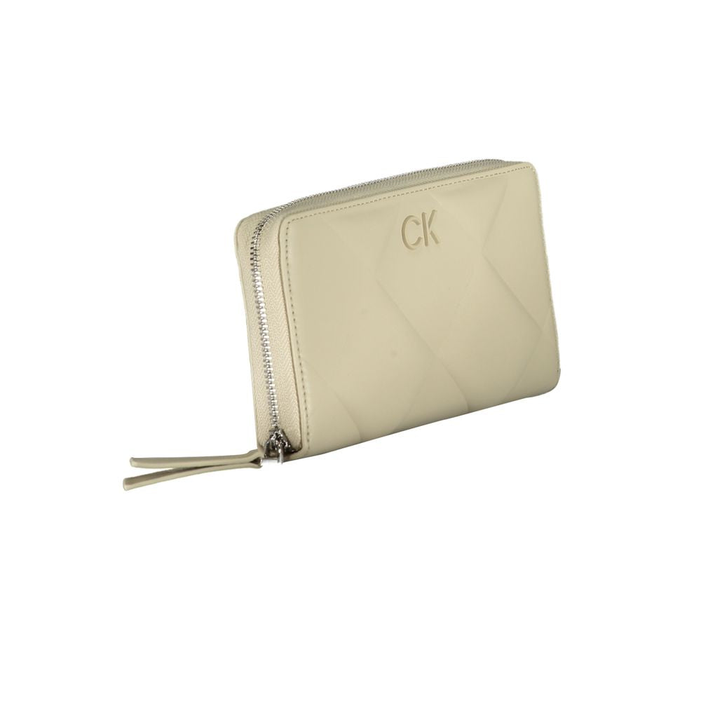 Portefeuille Calvin Klein beige en polyester pour femme