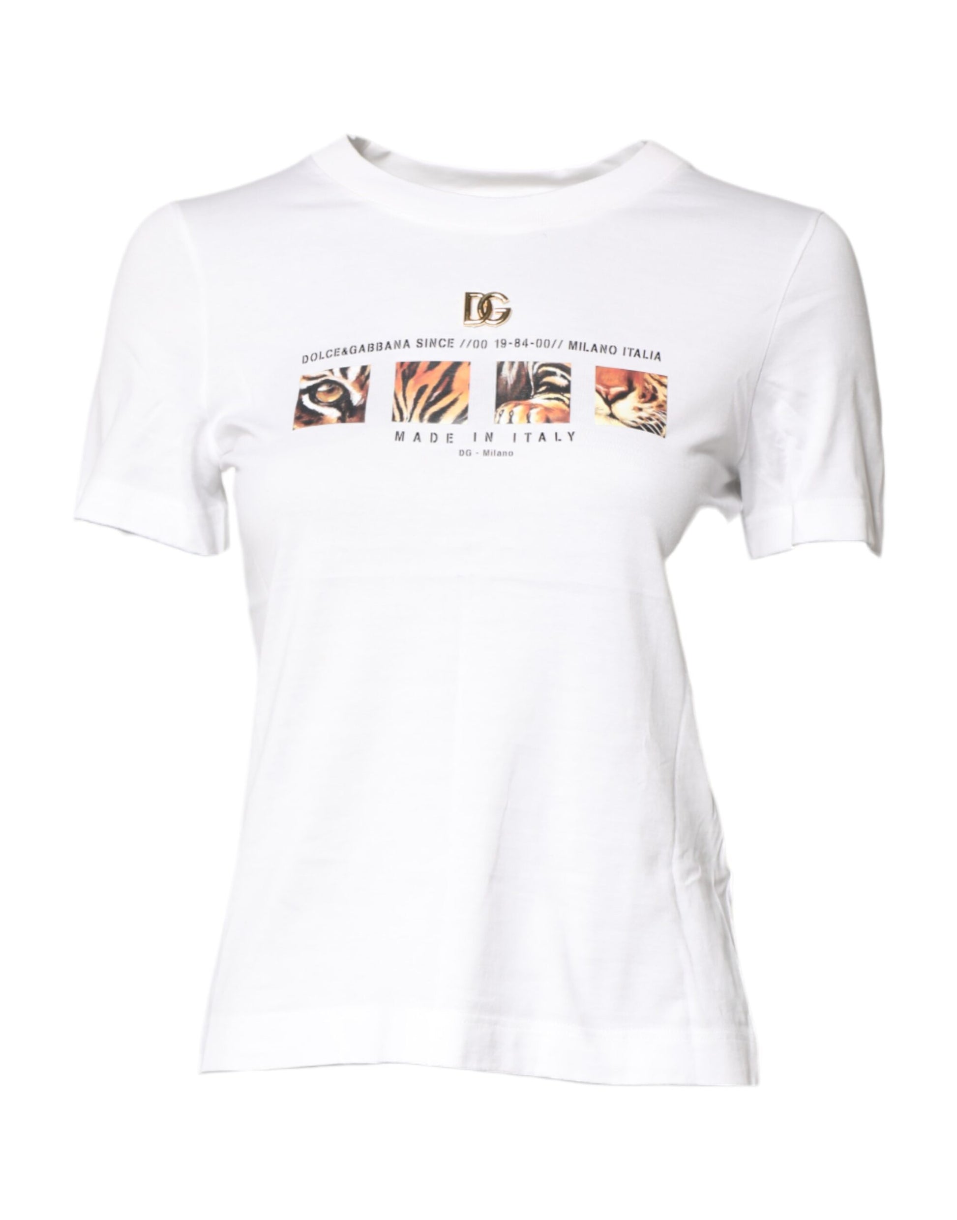 T-shirt col rond Dolce & Gabbana en coton blanc à imprimé graphique