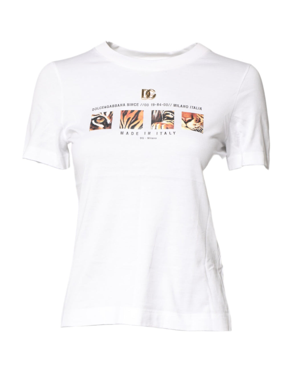 T-shirt col rond Dolce & Gabbana en coton blanc à imprimé graphique