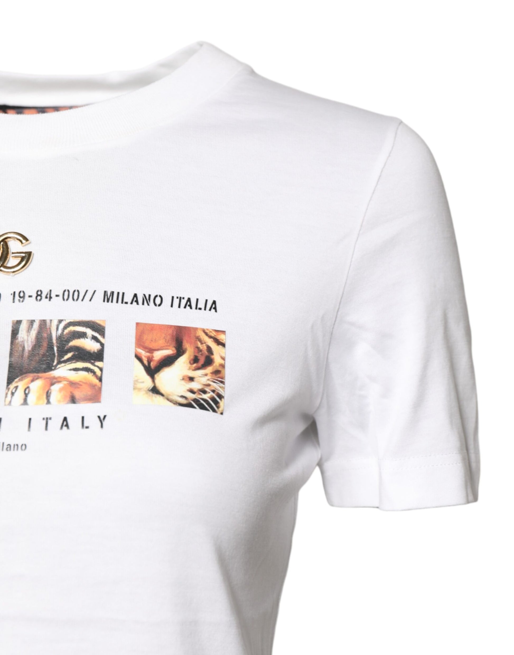 T-shirt col rond Dolce & Gabbana en coton blanc à imprimé graphique