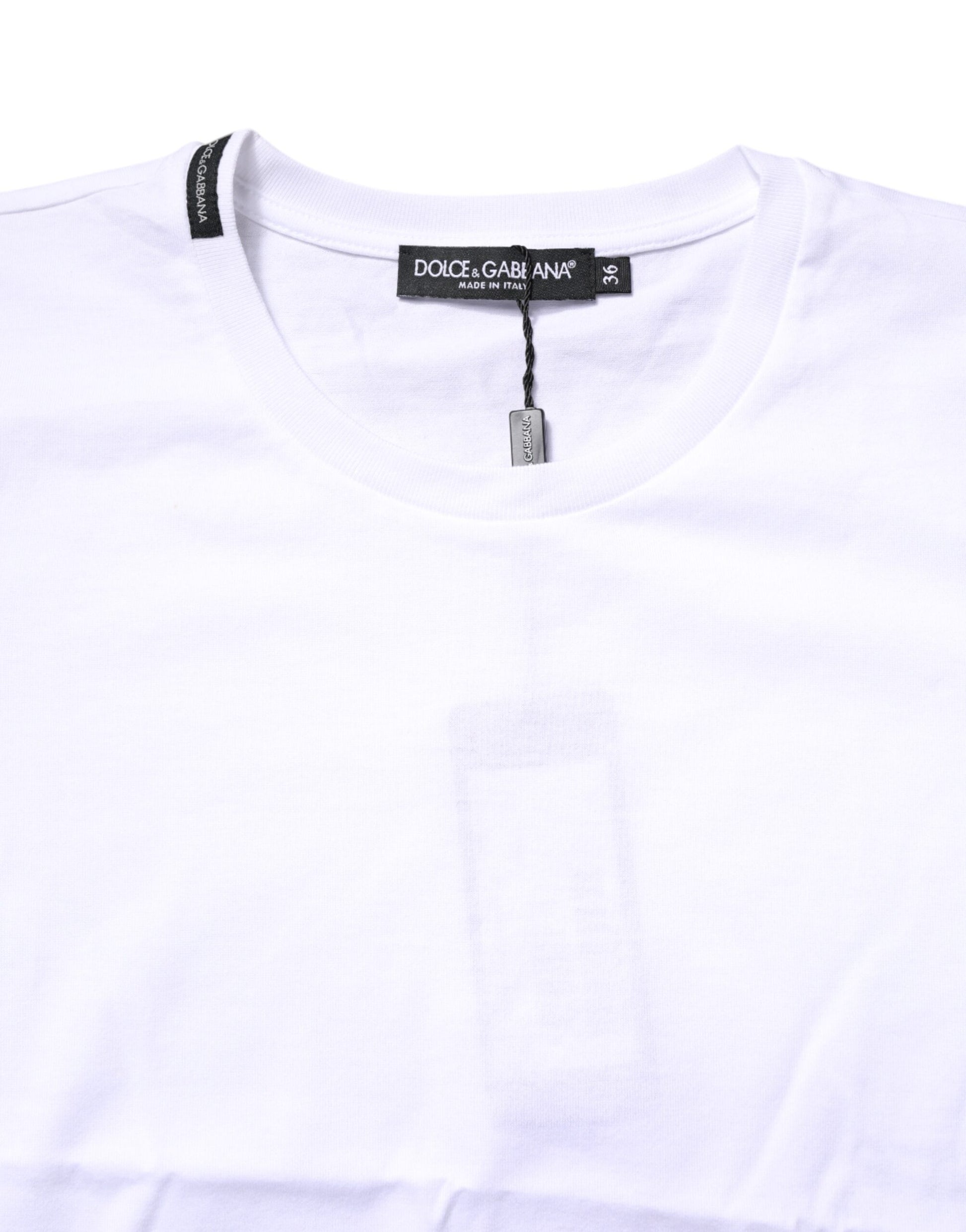 T-shirt Dolce & Gabbana en coton blanc à col rond et manches courtes